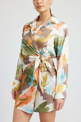 Abstract Watercolor Print Ruched Surplice Shirt Dress, Dresses, $ 68.95, A Moment Of Now™